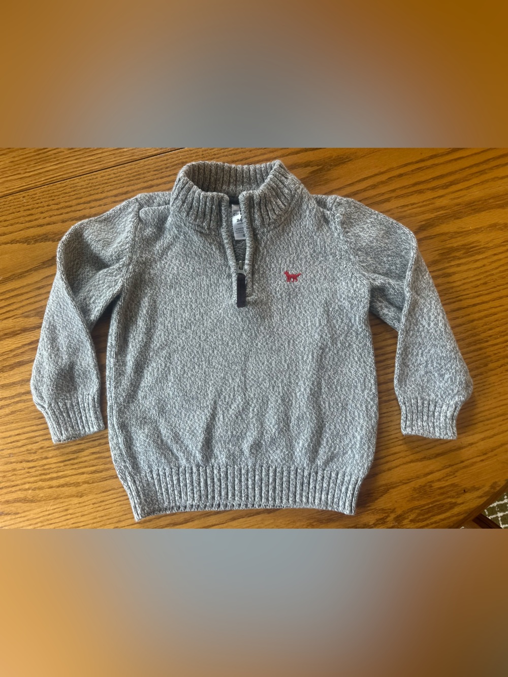 Carter's Gray Quarter-Zip Sweater 24M